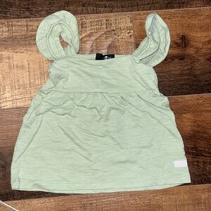 Green ruffle sleeve tank
